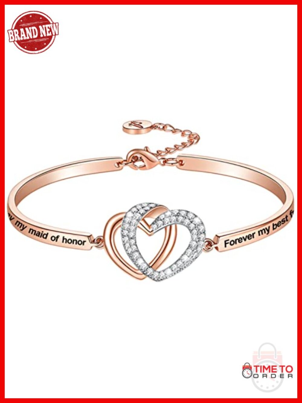 Best Friend Bangle Bracelet, Adjustable, Lead-Free, Bridesmaid Gift
